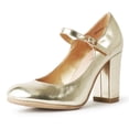 thumbnail image 1 of J. Adams Skippy Heels Contemporary Style Comfortable and Stylish Summer Shoes for Women - Round Toe Chunky Heels Mary Jane Pumps, 1 of 2