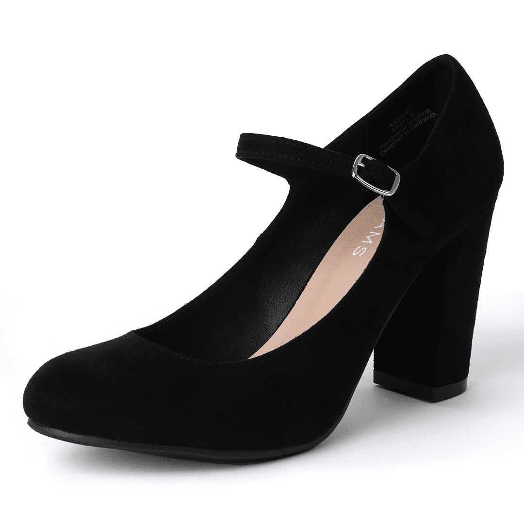 J. Adams Skippy Mary Jane Shoes Women Oxford Pumps - Cute Low Kitten High Heels - Retro Vintage Shoes for Women 1950s Mary Janes Round Toe Shoe with Ankle Strap - Women Dress Shoes