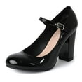 thumbnail image 1 of J. Adams Skippy Mary Jane Shoes Women Oxford Pumps - Cute Low Kitten High Heels - Retro Vintage Shoes for Women 1950s Mary Janes Round Toe Shoe with Ankle Strap - Women Dress Shoes, 1 of 7