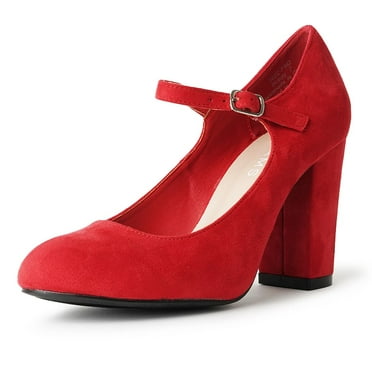 J. Adams Skippy Shoes for Women, Comfortable and Stylish Round Toe Chunky Heels Mary Jane Pumps