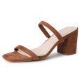 thumbnail image 1 of J. Adams Stormi Heeled Sandals Women Dressy Summer Flat Mules- Square Toe Double Band Low Block Heel Sandals - Chunky Sandals for Women - Summer Sandals, Womens Dress Sandals, Women's Heeled Sandals, 1 of 6