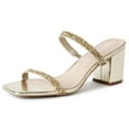 thumbnail image 1 of J. Adams Stormi Sandals Women Flat Mules, Square Toe Double Band Block Heel -Sandals for Women, 1 of 7