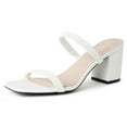 thumbnail image 1 of J. Adams Stormi Heel Women Flat Mules- Square Toe Double Band Low Block Heel - Women's Heel, 1 of 7