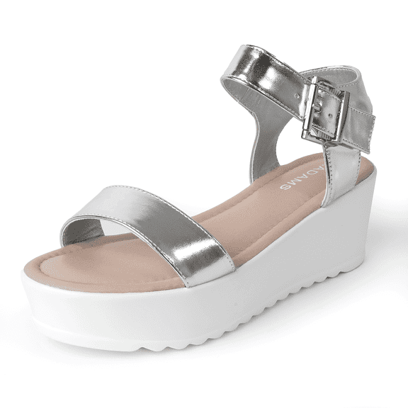 J. Adams Surf Platform Sandals for Women - Ankle Strap Open Toe Heels -Stylish Vegan Leather Sandals