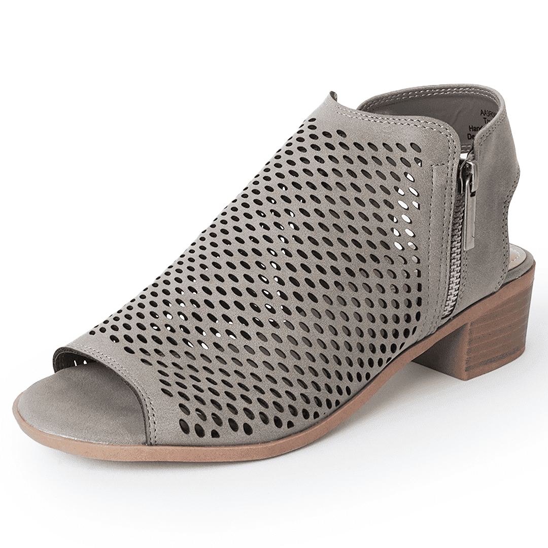 Perforated booties peep toe online