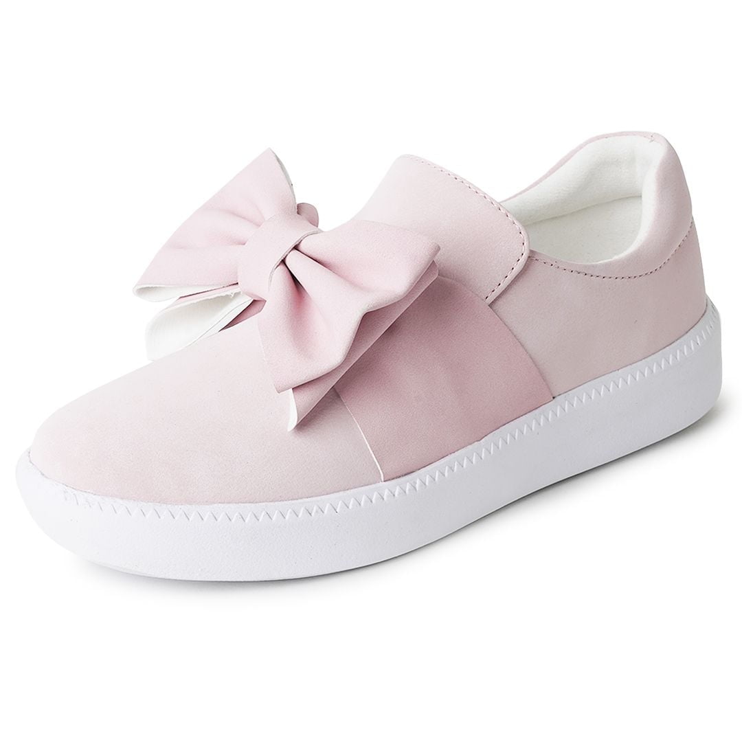 J. Adams Wally Platform Sneakers for Women Comfortable Slip On Shoes with Bow Fashionable Flat Platform Sneakers