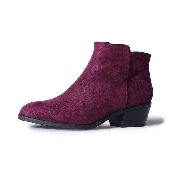 J. Adams Women's Lexy Ankle Boots, Short Low Heel, Side Zipper, Casual Booties for Fall and Winter