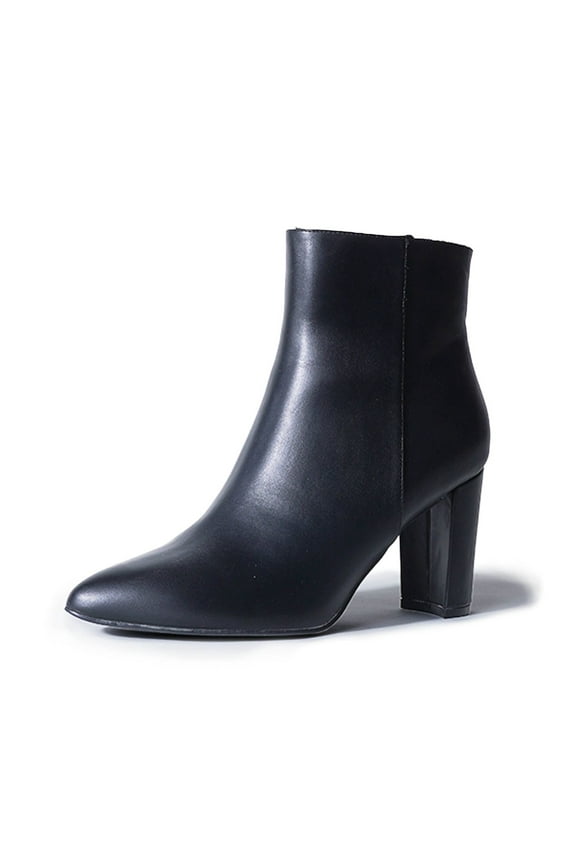 Women's Wallice Ankle Booties - Chic Pointed Toe Block Heel Boots with Side Zipper - Comfortable and Stylish Dress Boots for Everyday Wear