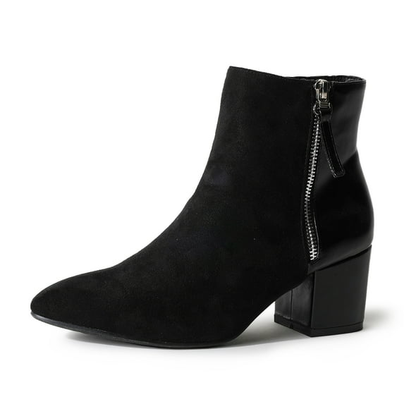 J. Adams Zuma Ankle Bootie, Stylish and Comfortable Close-Pointed Toe Low Block Zip-Up Women's Boot