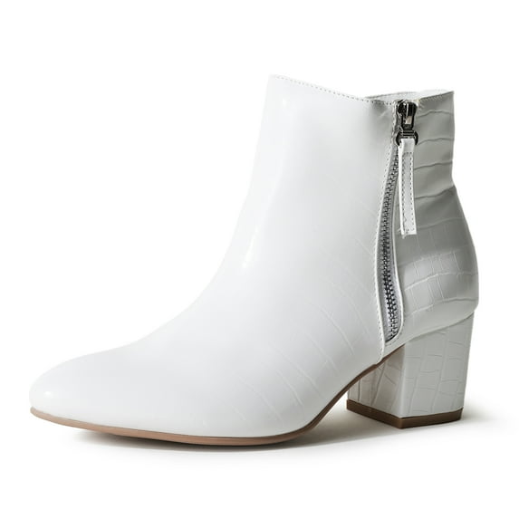 J. Adams Zuma Ankle Bootie – Closed Pointed Toe, Low Block Heel, Zip-Up Boot for Women – Stylish, Comfortable, Vegan