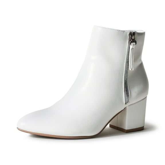 J. Adams Zuma Ankle Bootie – Closed Pointed Toe, Low Block Heel, Zip-Up Boot for Women – Stylish, Comfortable, Vegan