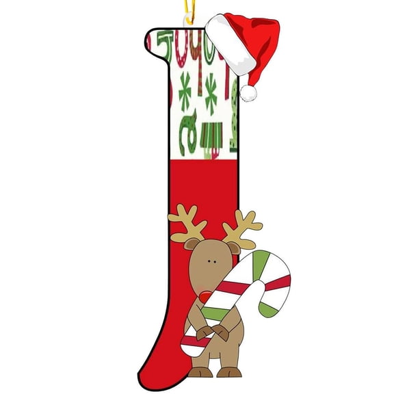 J Alphabet Letter Hanging Ornament Christmas Tree Decoration Wooden Red Acrylic Home Party Gift Kids Educational Decor 3.15X3.15 Inches 0.04 Lbs