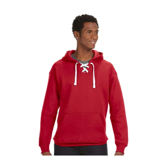 J America Adult Comfortable Sport Lace Hooded Sweatshirt, Style J8830