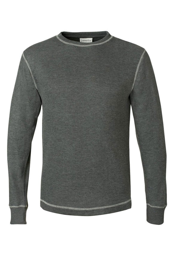 J America Adult Vintage Thermal Fashion Flat Lock T-Shirt, Style J8238