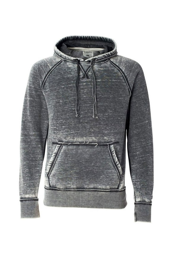 J-America Adult Vintage Zen Burnout Fleece Hooded Sweatshirt, Style J8915