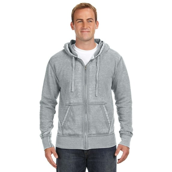 J America Adult Vintage Zen Full-Zip Fleece Hood - JA8916