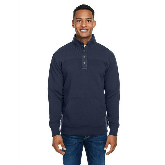 J. America B04628654 Ripple Fleece Snap Sweatshirt, Navy - Medium