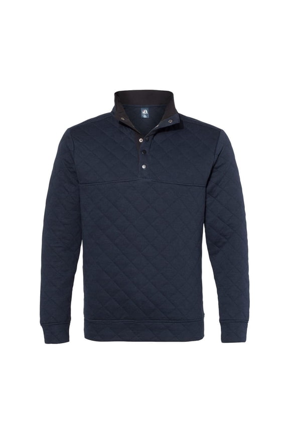 B11428658 Quilted Snap Pullover, Navy - 3XL