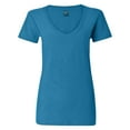 thumbnail image 1 of J. America B57728094 Women V-Neck Slub T-Shirt, Cement - Medium, 1 of 2