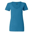 thumbnail image 1 of J. America B57728815 Women V-Neck Slub T-Shirt, Oceanberry - Large, 1 of 5