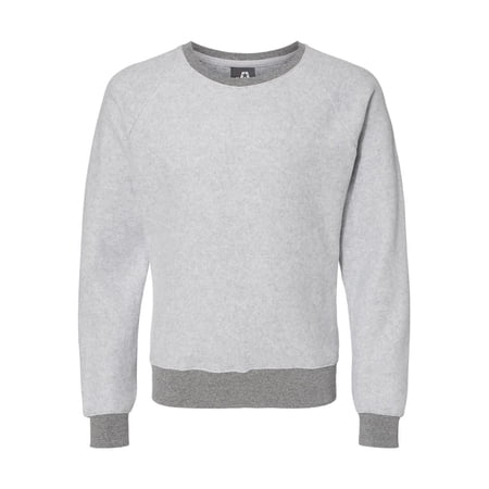 J. America - Flip Side Fleece Crewneck Sweatshirt - 8710 - Grey Heather - Size: 2XL