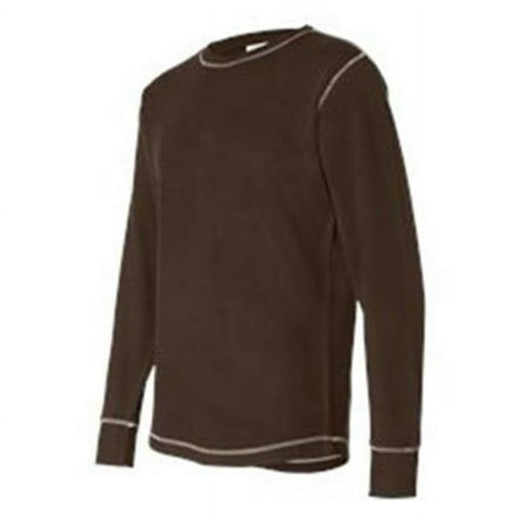 J America J8238 Mens Vintage Long Sleeve Thermal Tee, Brown, 2x