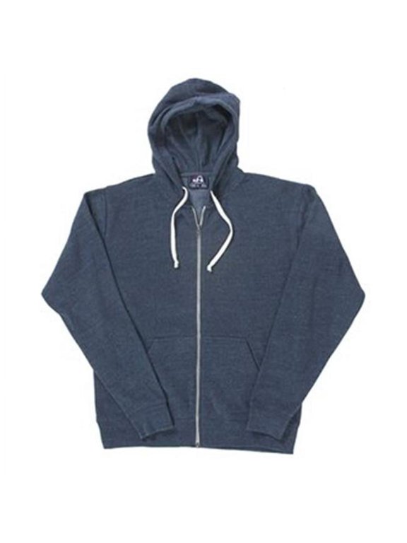 J America J8872 Adult Tri-Blend Full-Zip Fleece Hood Shirt - Navy Tri-Blend - 2X