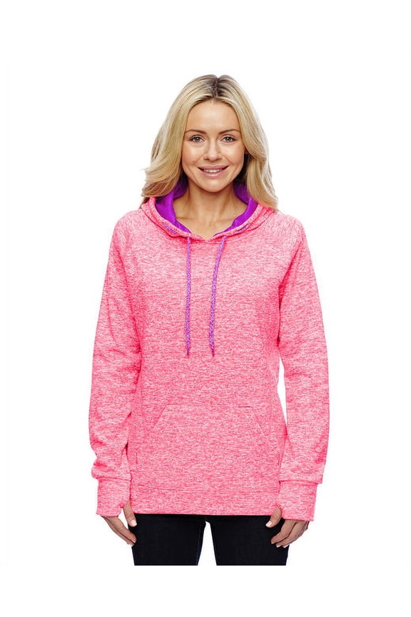 J America JA8616 Ladies Cosmic Contrast Fleece Hooded Sweatshirt