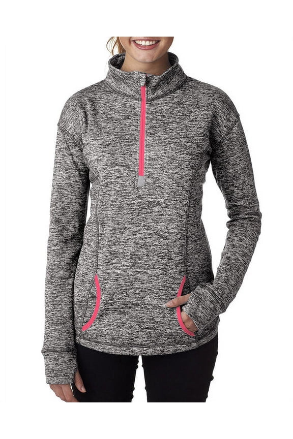 J America JA8617 Ladies Cosmic Fleece Quarter-Zip