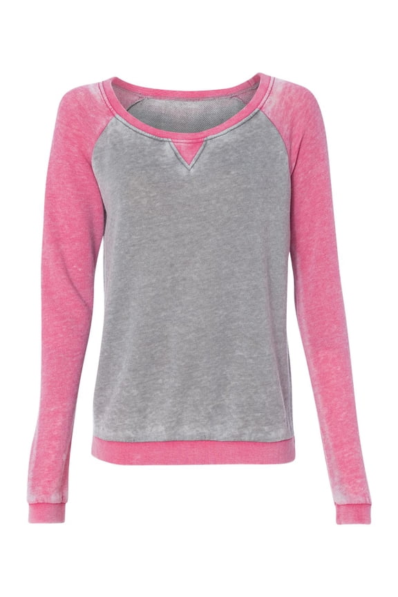 J America JA8927 Ladies Zen Contrast Crew