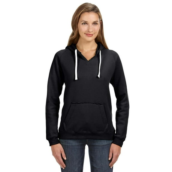 J America Ladies' Sydney Brushed V-Neck Hood - JA8836