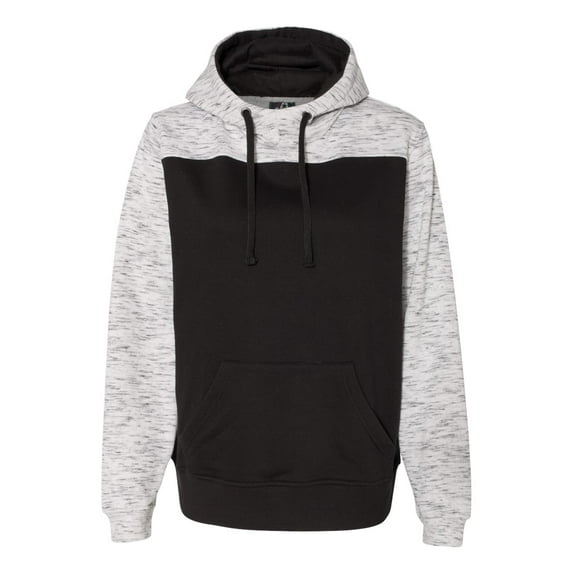 J. America Men's Melange Fleece Colorblocked Hooded Pullover, Style 8676