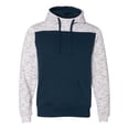 thumbnail image 1 of J. America Men's Melange Fleece Colorblocked Hooded Pullover, Style 8676, 1 of 3