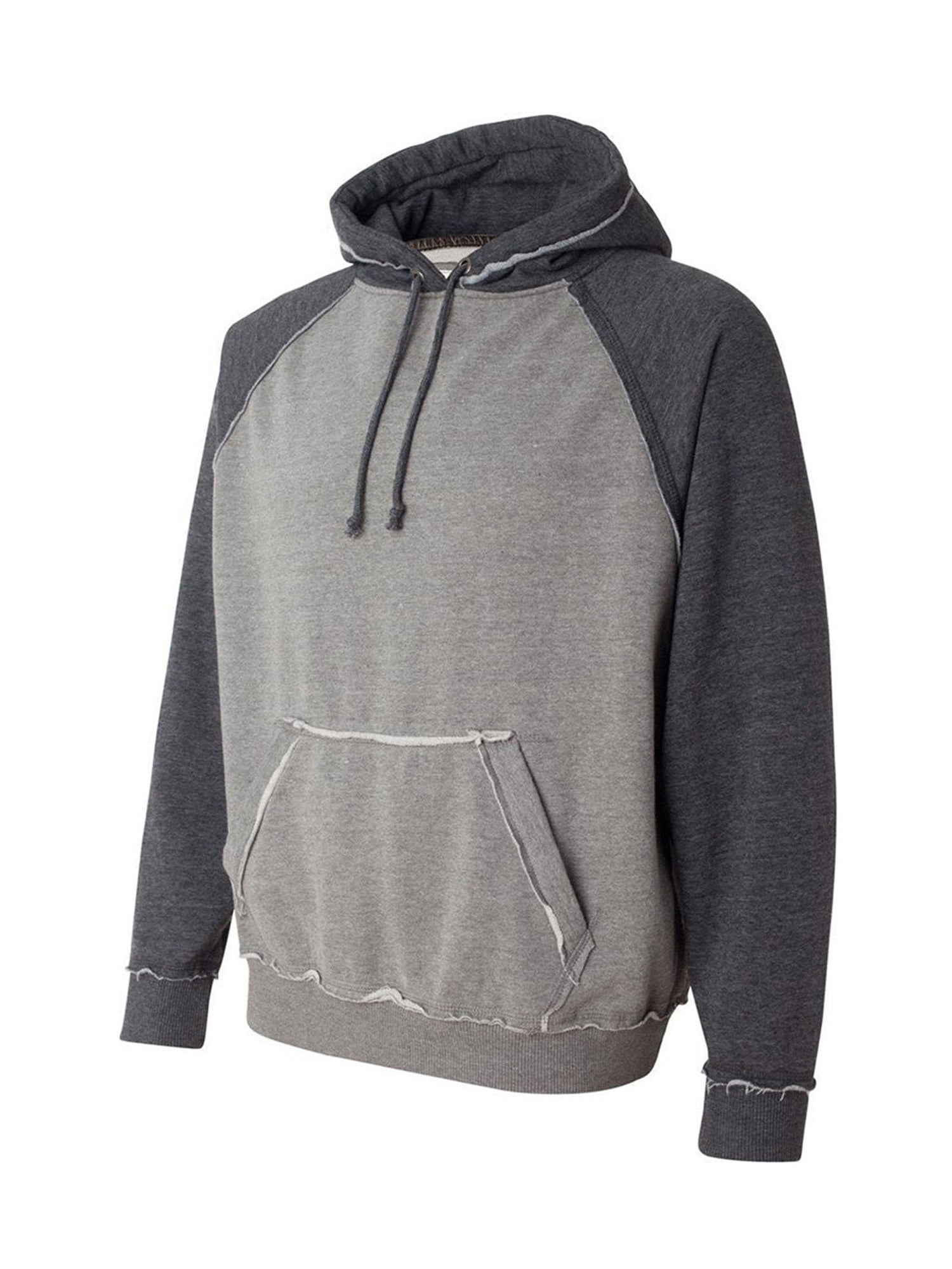 J America Adult Vintage Heather Pullover Hoodie - Contrast Hood & Sleeves