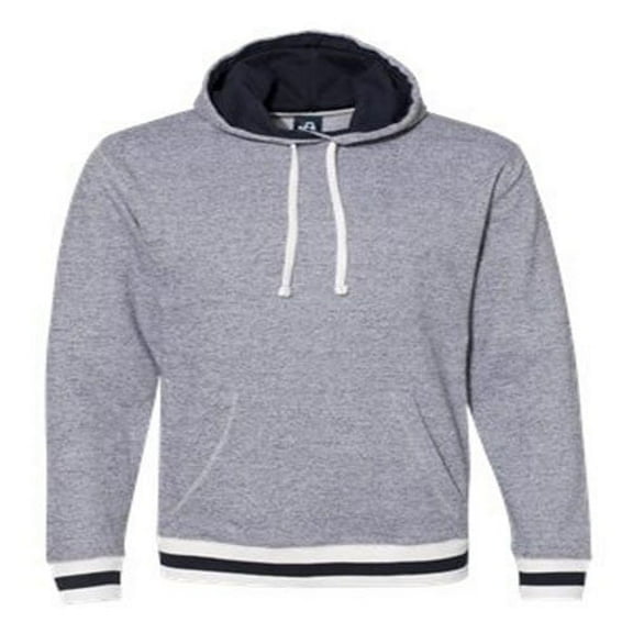 J. America Peppered Men's Fleece Lapover Hooded Sweatshirt