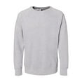 thumbnail image 1 of J. America - Ripple Fleece Raglan Crewneck Sweatshirt - 8707 - Oxford - Size: S, 1 of 2