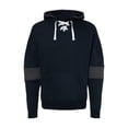 thumbnail image 1 of J. America - Sport Lace Colorblocked Fleece Hooded Sweatshirt - 8832 - Navy, 1 of 2