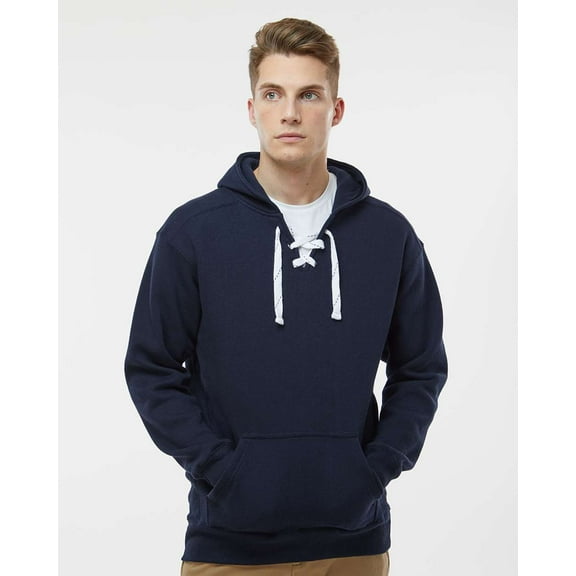 J. America - Sport Lace Hooded Sweatshirt - 8830 - Navy - Size: 3XL