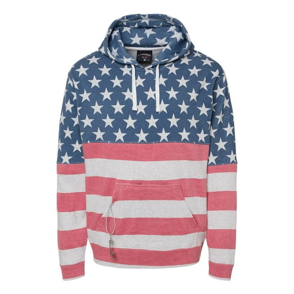 J. America Tailgate Hooded Sweatshirt, Stars & Stripes - 2XL