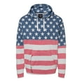 thumbnail image 1 of J. America Tailgate Hooded Sweatshirt, Stars & Stripes - L, 1 of 2