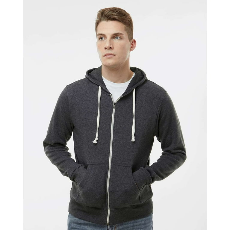 J. America Triblend Full Zip Hooded Sweatshirt