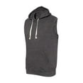 thumbnail image 1 of J. America - Triblend Sleeveless Hooded Sweatshirt - 8877 - Black Triblend, 1 of 3