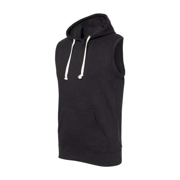 J. America - Triblend Sleeveless Hooded Sweatshirt - 8877 - Solid Black - Size: 2XL