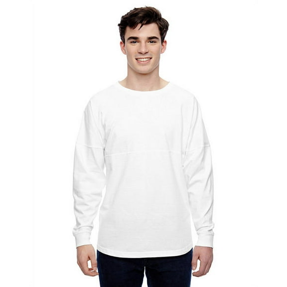 J. America - Unisex Game Day Jersey Long Sleeve T-Shirt - 8229 - White - Size: XL