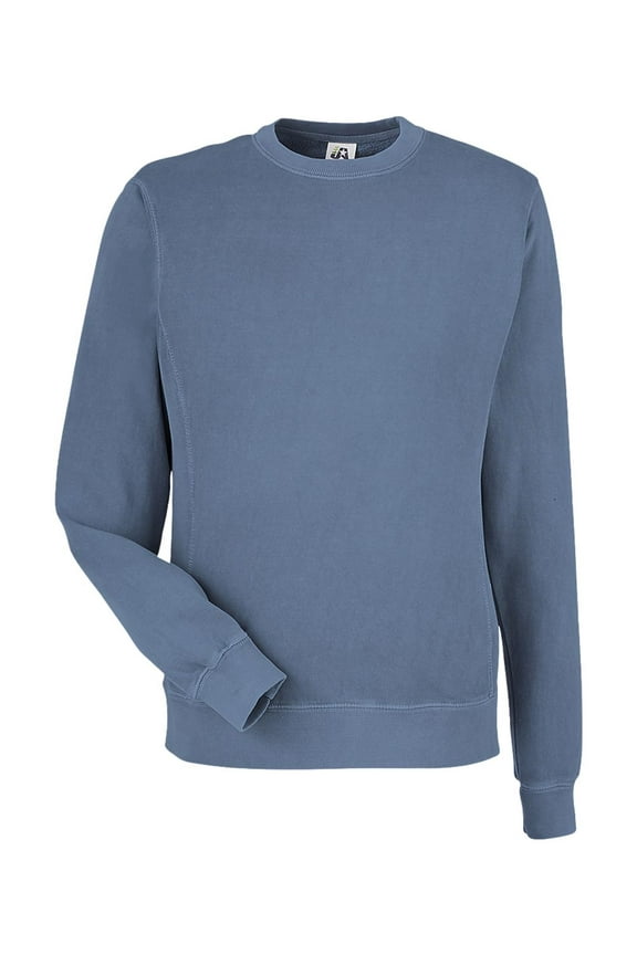 J America - Unisex Pigment Dyed Fleece Sweatshirt - 8731JA - DENIM - S