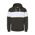 thumbnail image 1 of J. America - Varsity Fleece Colorblocked Hooded Sweatshirt - 8644 - Black - Size: M, 1 of 2