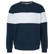 J. America - Varsity Fleece Crewneck Sweatshirt - 8646 - Navy - Size: 3XL