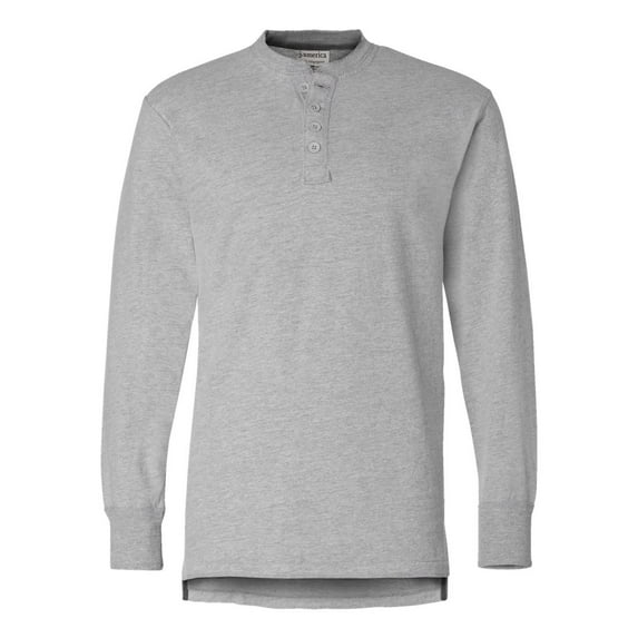 J. America Vintage Brushed Jersey Henley Size up to 3XL