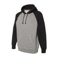thumbnail image 1 of J. America - Vintage Heather Hooded Sweatshirt - 8885 - Smoke Heather/ Black, 1 of 3