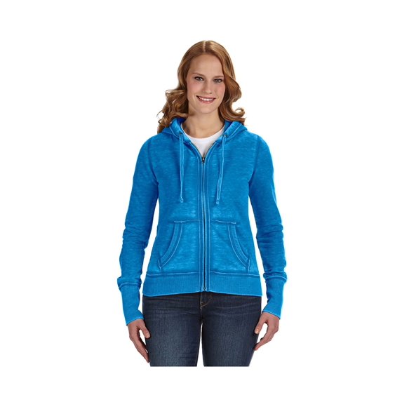 J-America WoMen's Vintage Zen Long Cuffs Zip Hooded Fleece, Style J8913